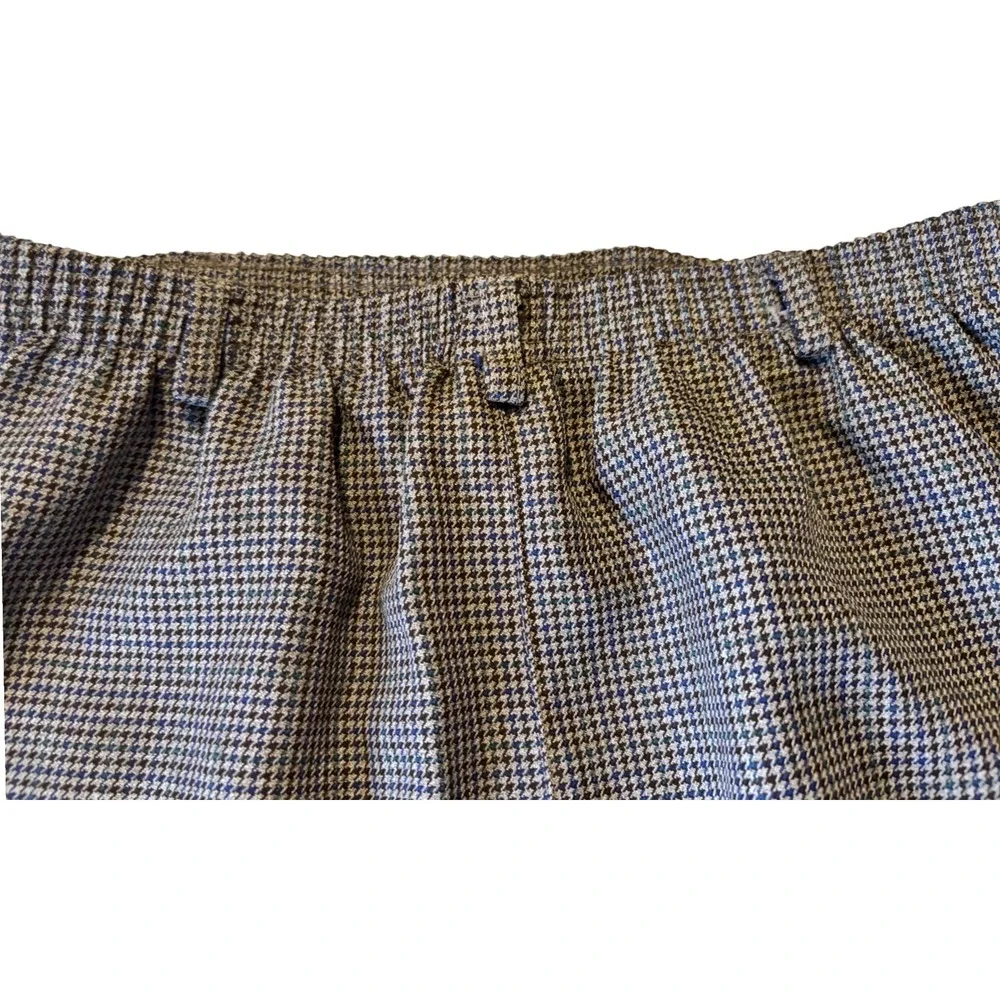 Vintage‎ Alfred Dunner Houndstooth Midi Skirt Elastic Waist Size 16 Made in USA